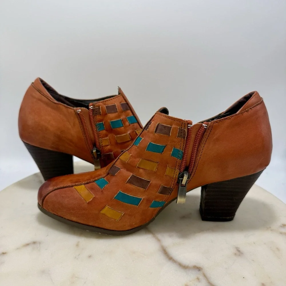 L'Artiste by Spring Step Womens Brilliance Dress Pump Leather Bootie Size 6.5 US